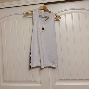 USC Trojans Tank Top Women's Medium White Racerback Nike Dri-Fit Fight Onv